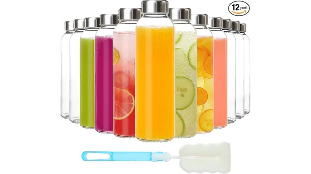 12 pack glass juice bottles