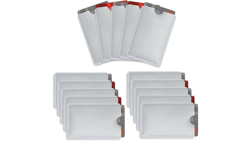 15 rfid blocking card sleeves