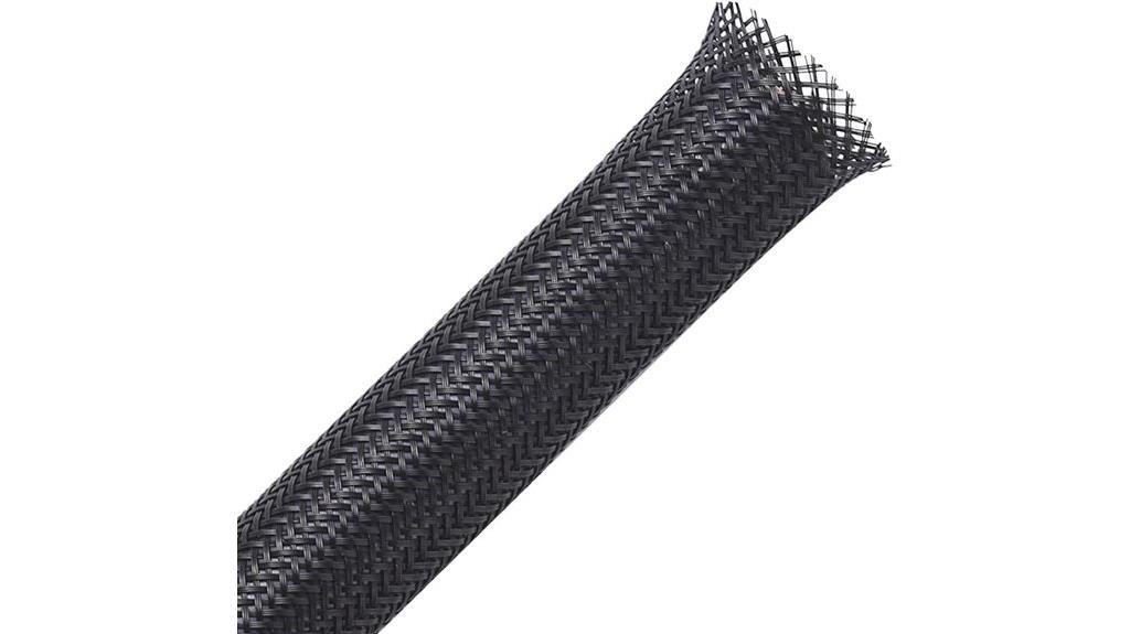 50 feet black braided sleeve