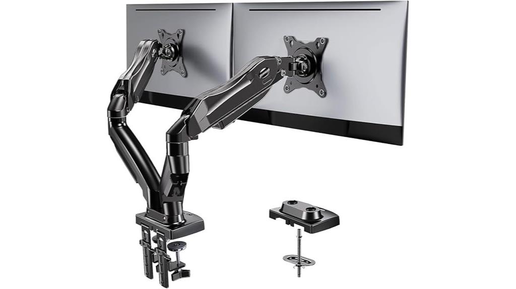 adjustable dual monitor clamp