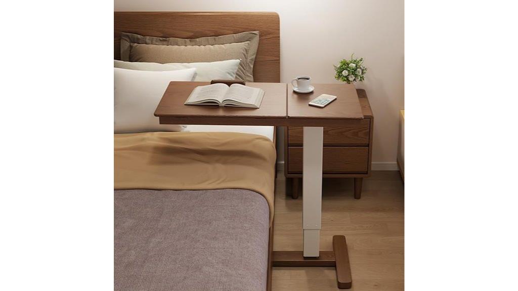 adjustable wooden bedside table