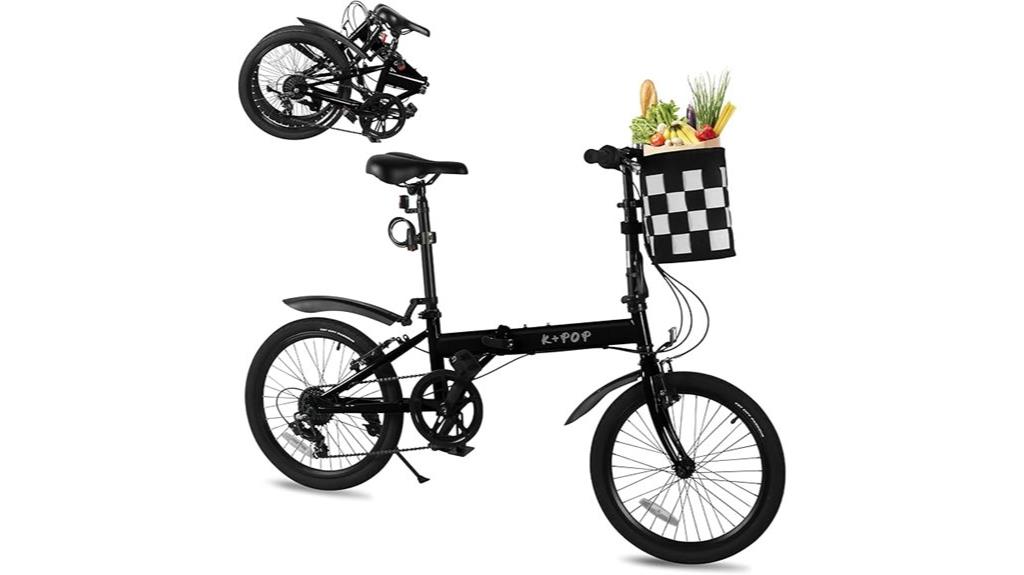 adult folding bicycle with basket