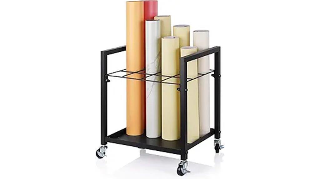 black blueprint storage rack