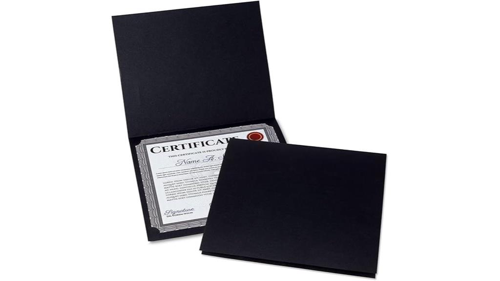black certificate folder pack