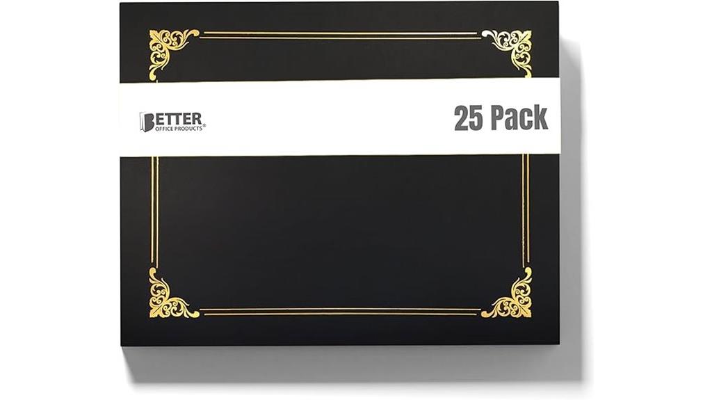 black certificate holder pack