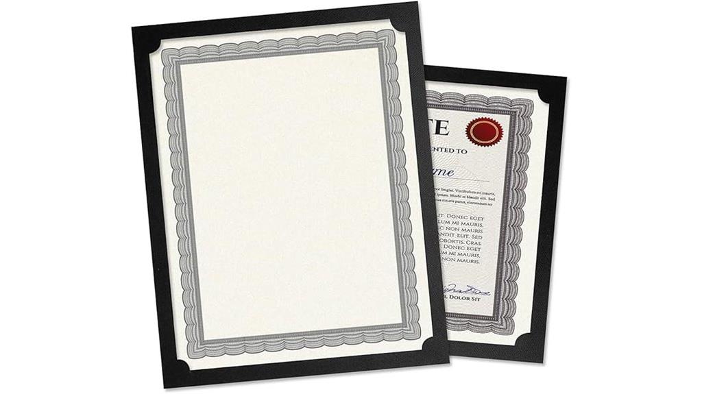 black certificate holder set