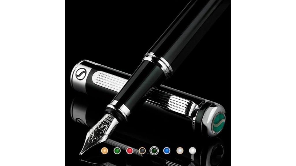 black green chrome fountain pen