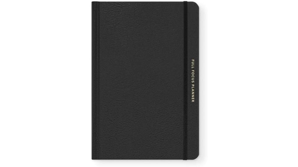 black vegan leather planner