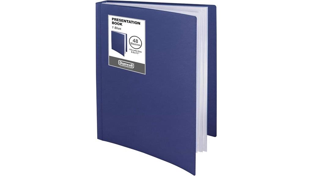 blue plastic binder sleeves