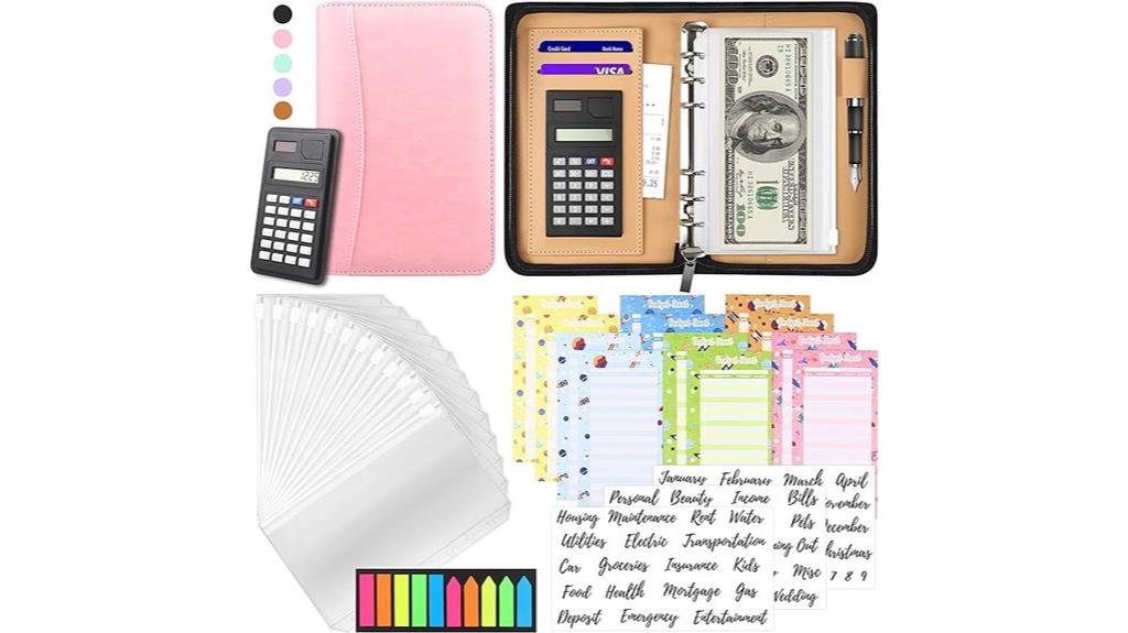 budget organizer with zipper envelopes