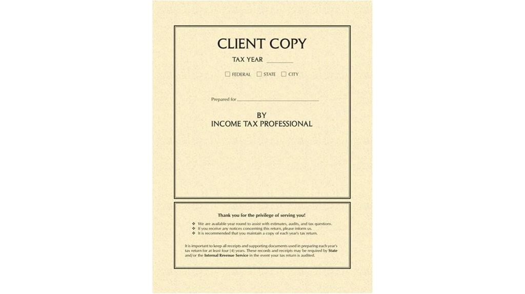 classic tax folder set