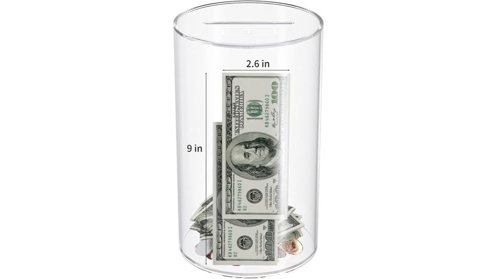 clear acrylic coin bank