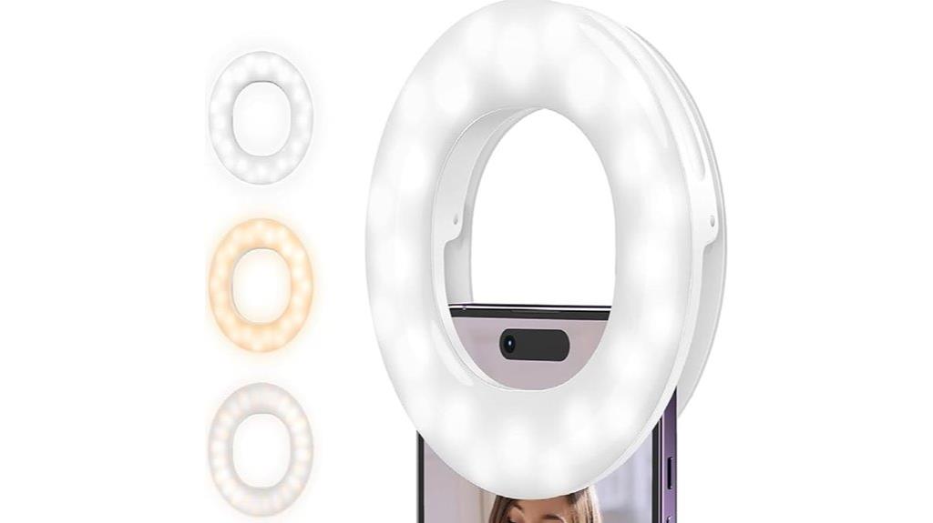 clip on selfie ring light