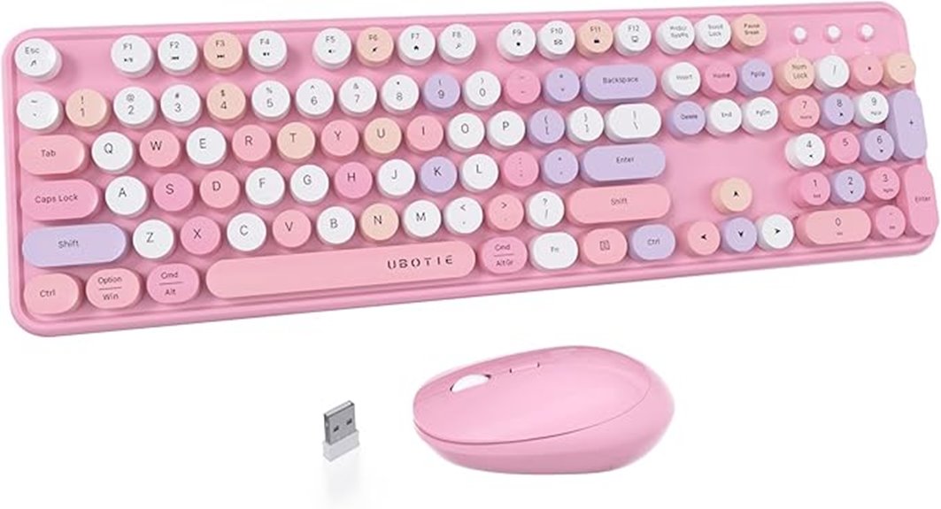 colorful pink wireless combo