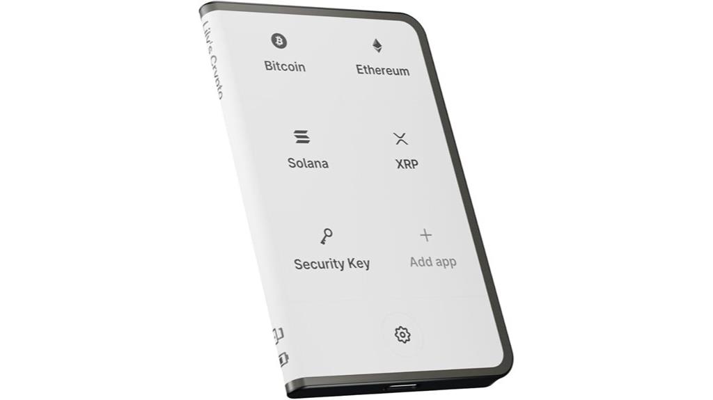 crypto wallet with curved display