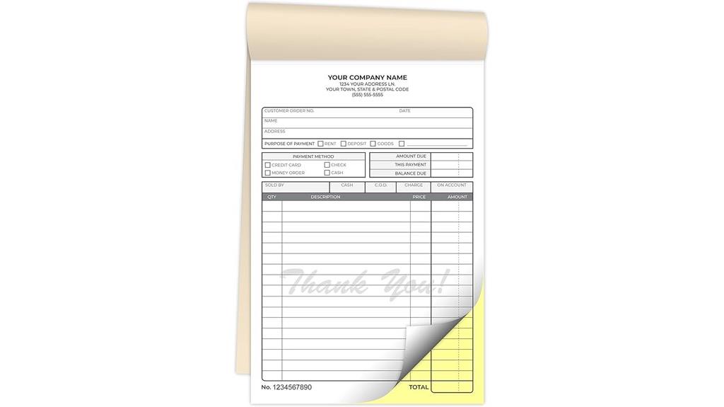 custom size carbonless books