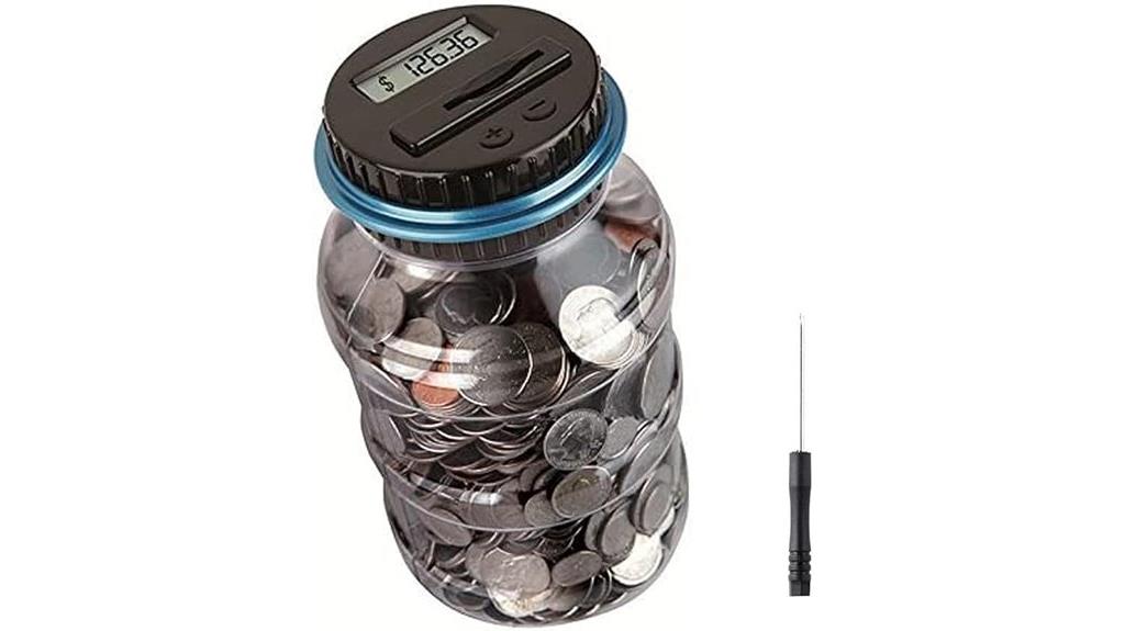 digital blue coin jar