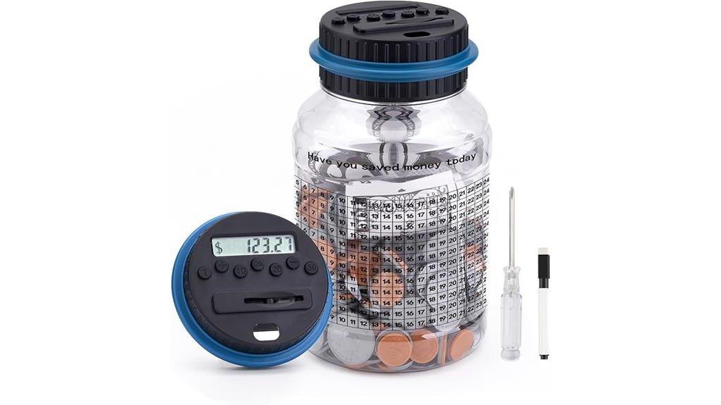 digital coin counting jar