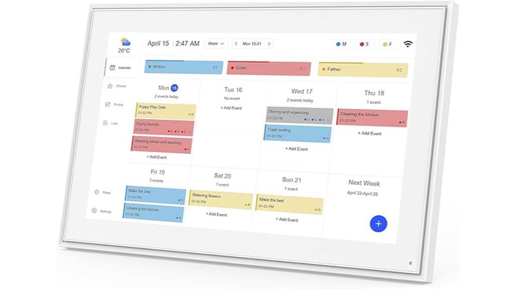 digital touch screen calendar
