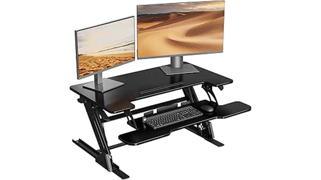dual gas spring adjustable desk