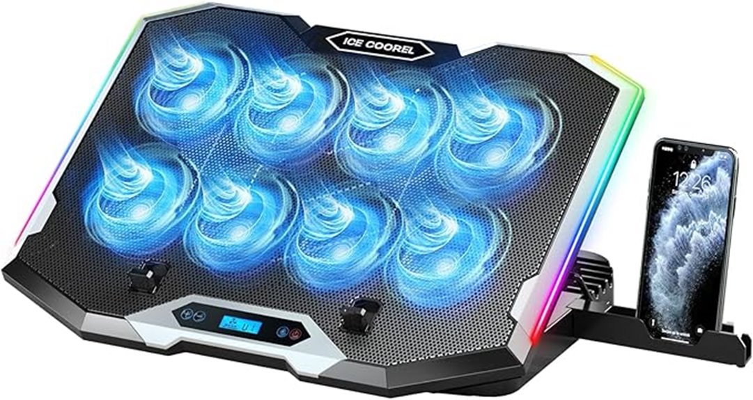 eight fan cooling gaming pad