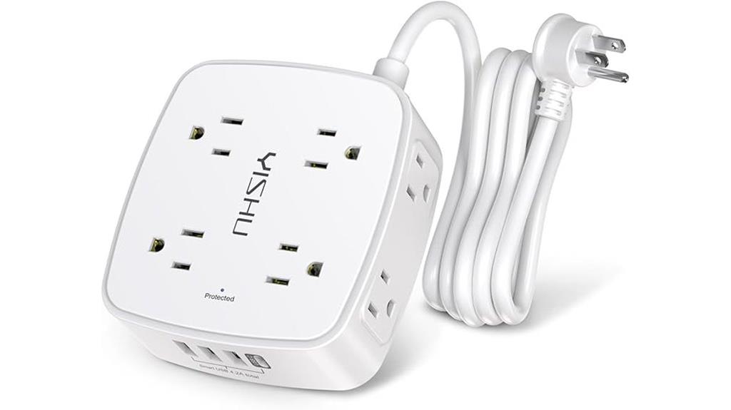 eight outlets four usb