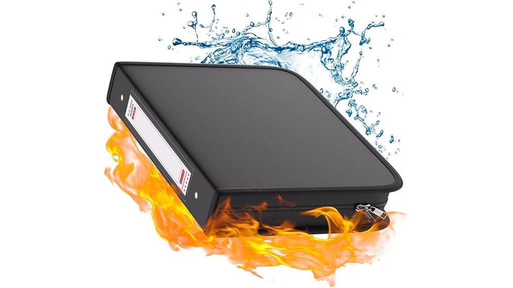 fireproof black zipper binder