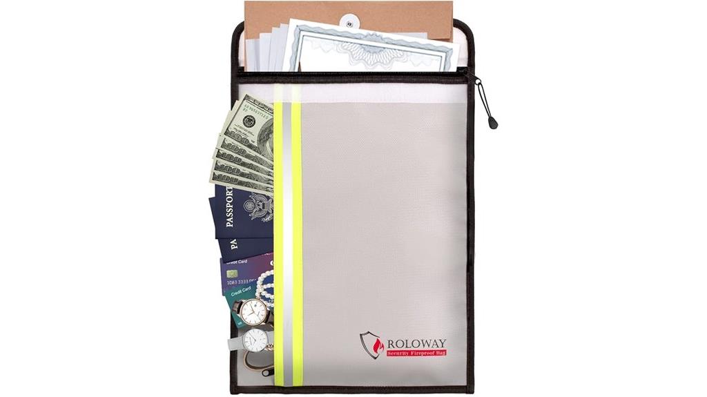 fireproof document storage bag