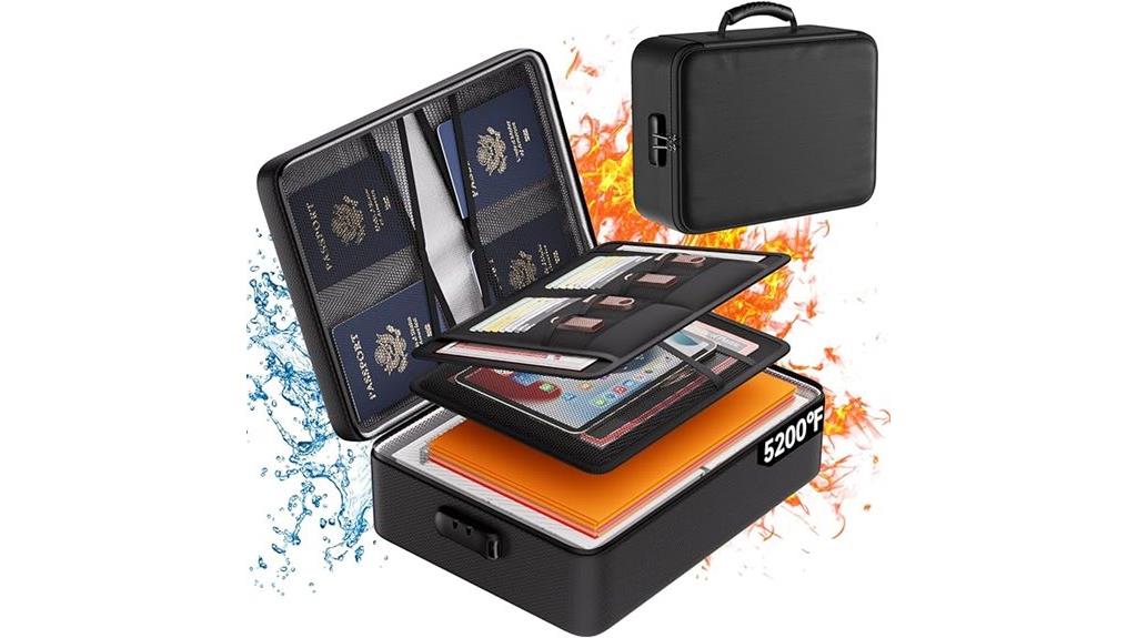 fireproof lockable document organizer