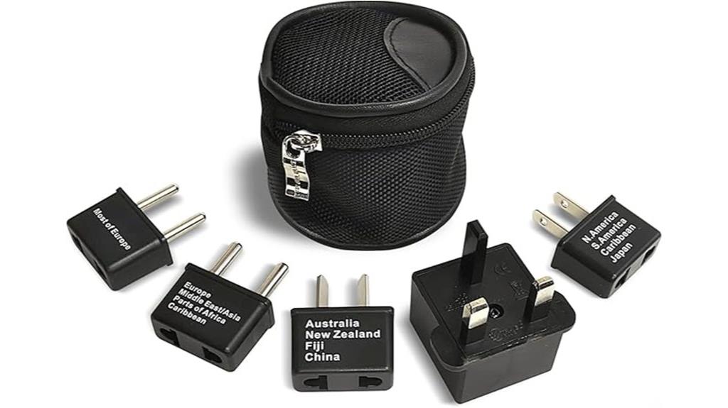 five piece travel plug set