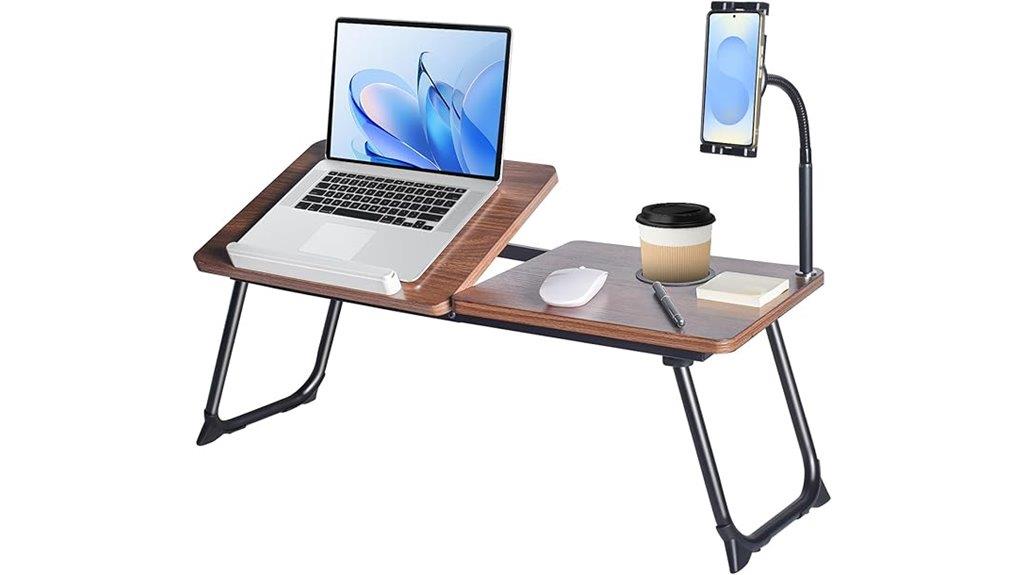 foldable dark wood desk