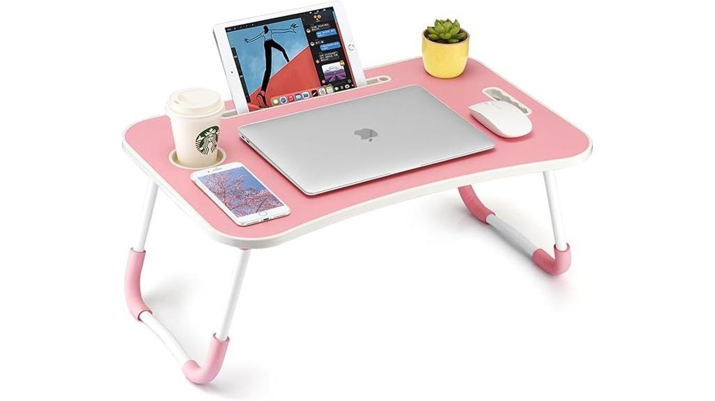 foldable table with cupholder
