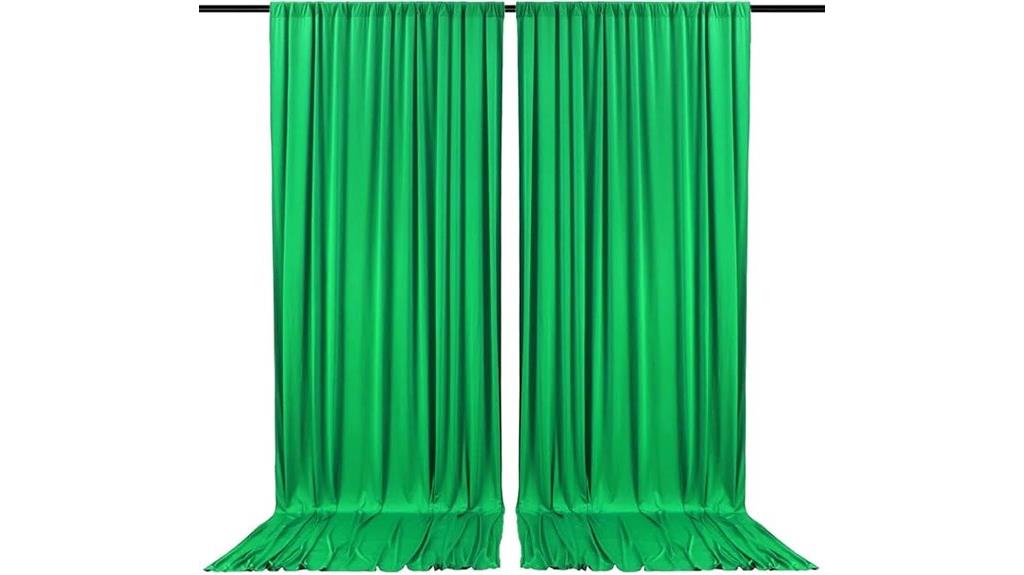 green party curtain panels