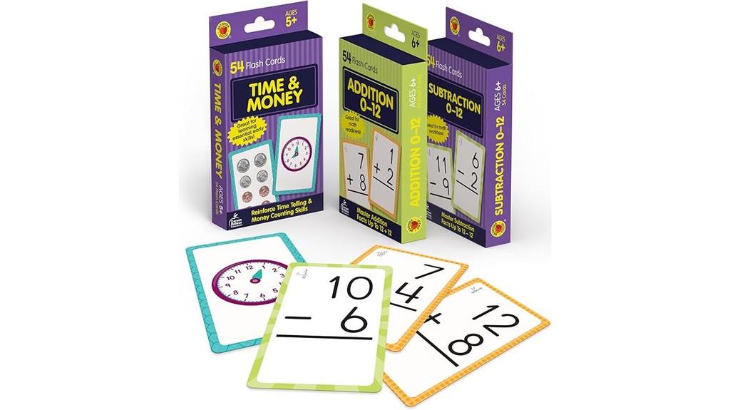 kids time and money flash cards