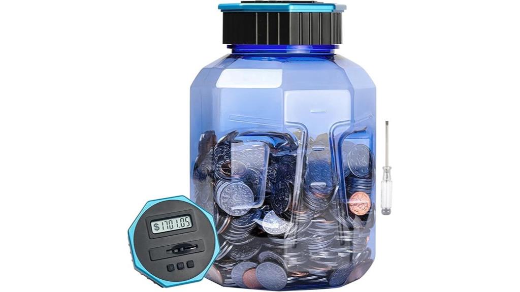 large blue coin counter