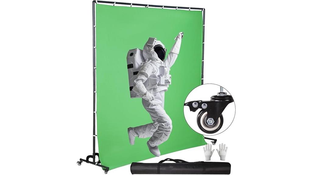 large green rolling backdrop
