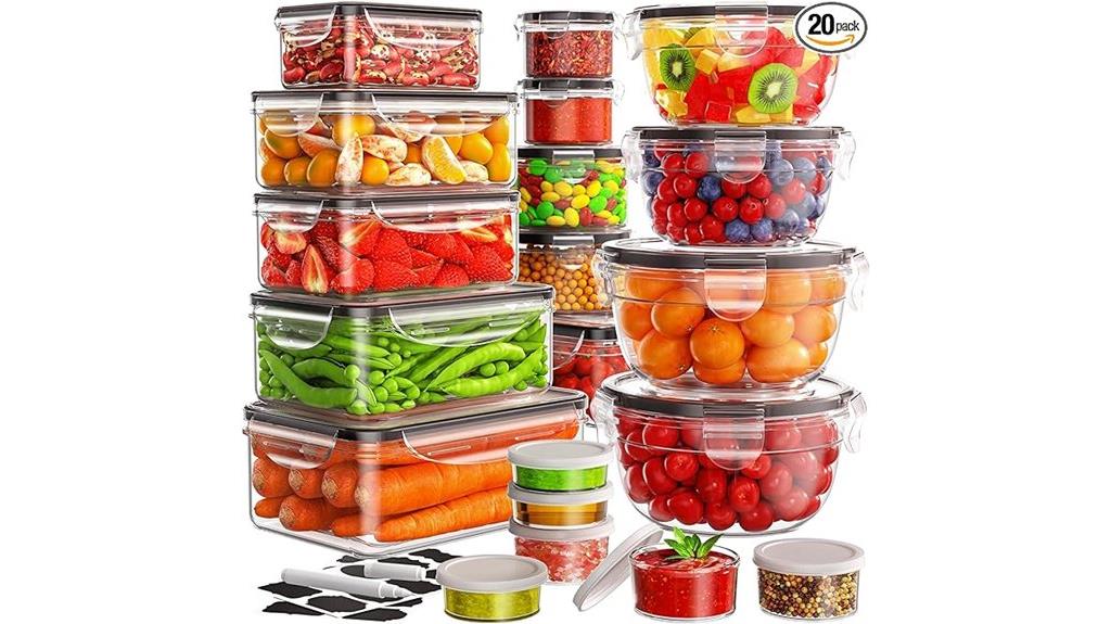 large set of airtight containers