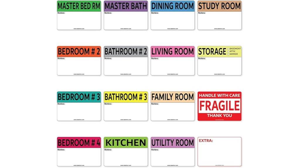 large set of moving labels