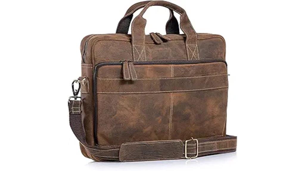 leather 18 inch laptop bag
