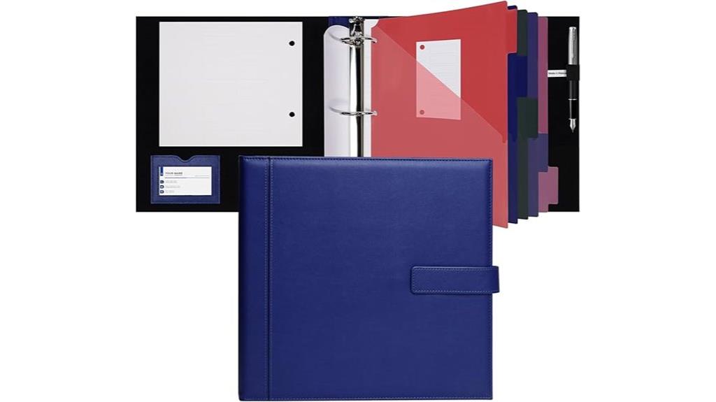 leather 3 ring presentation binder