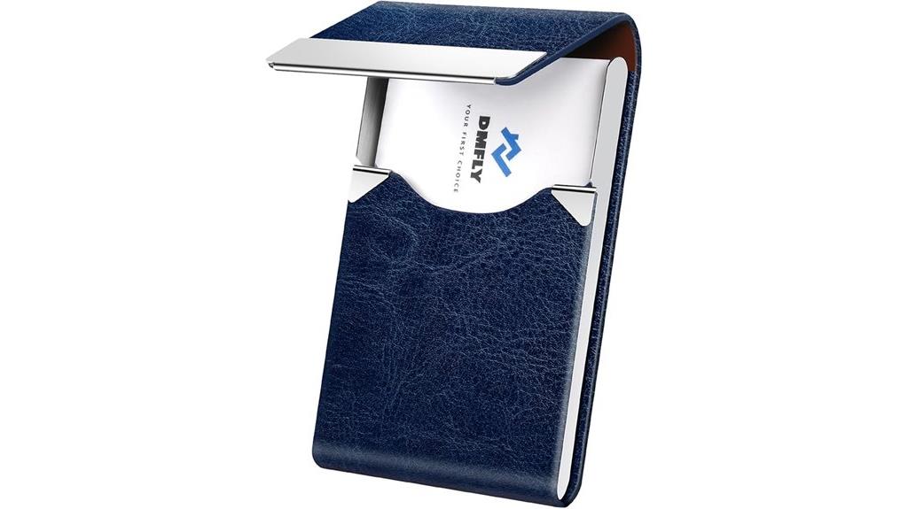 leather and steel card case