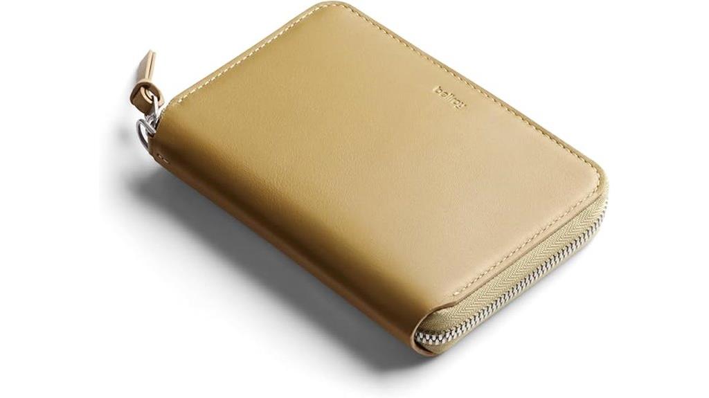 leather folio wallet with coins