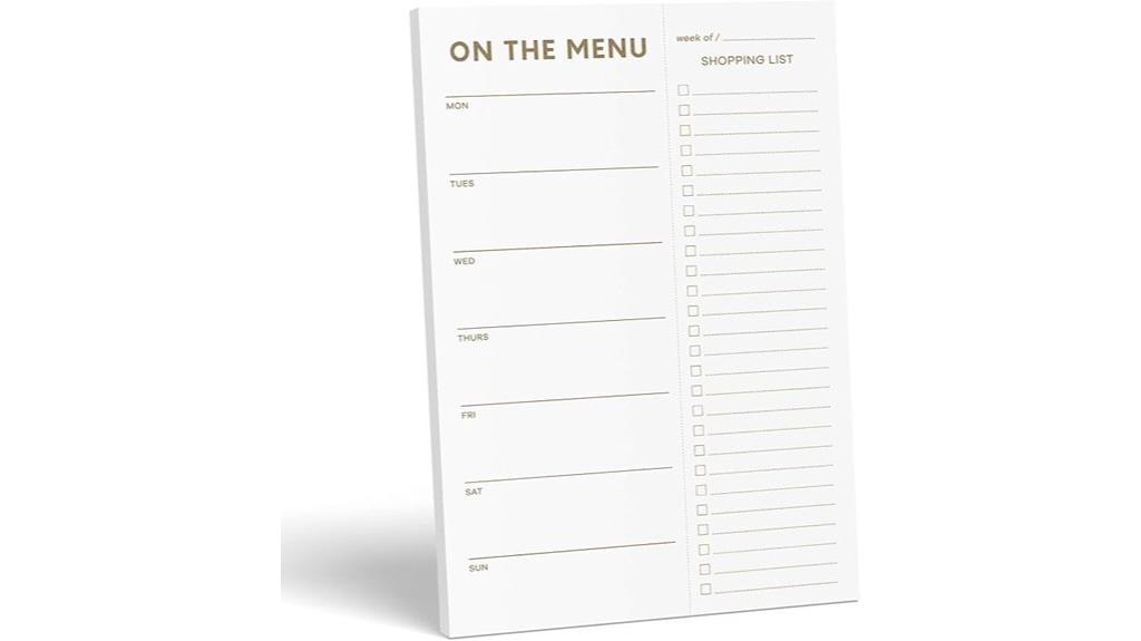 magnetic meal planning notepad