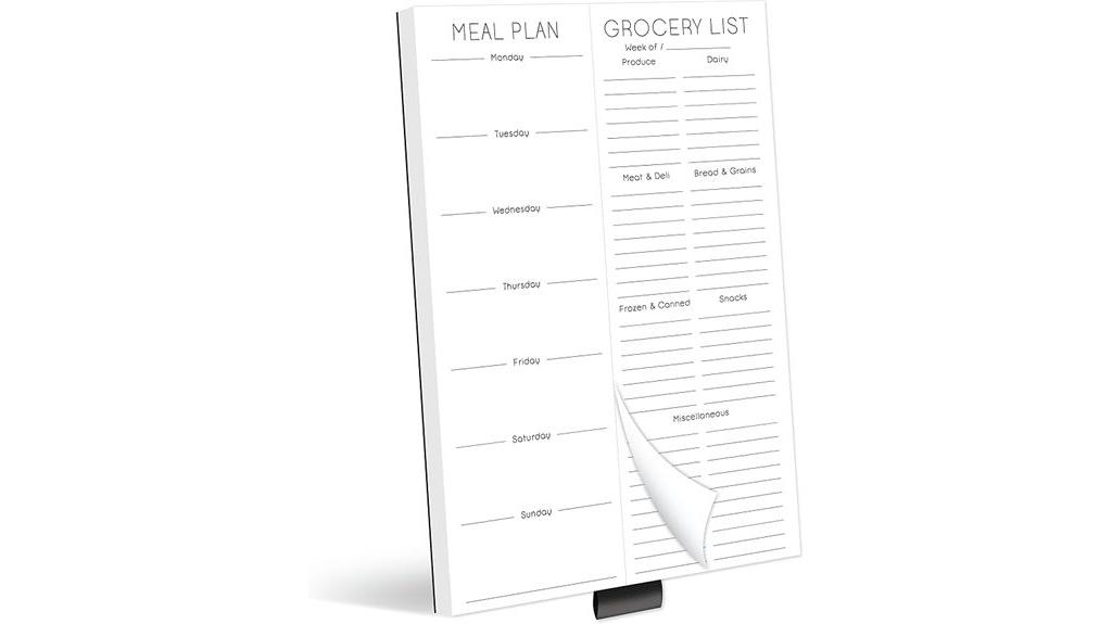 magnetic meal planning pad