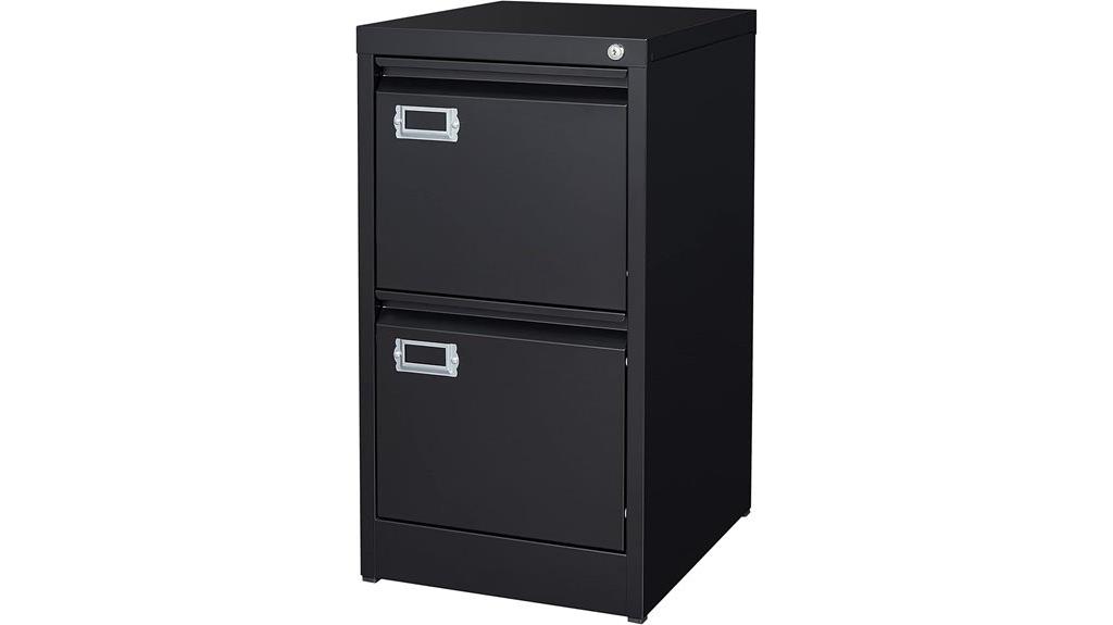 metal file cabinet with two drawers