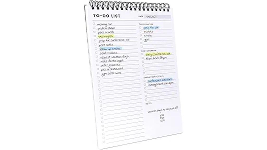 multiple section to do notebook