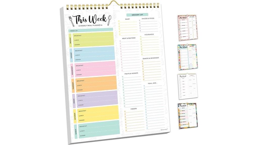 pastel magnet meal planner