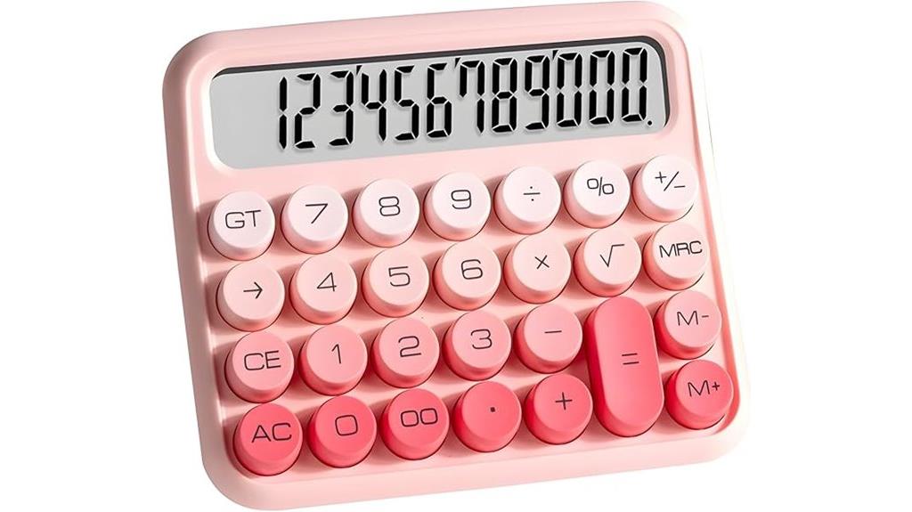 pink 12 digit lcd calculator
