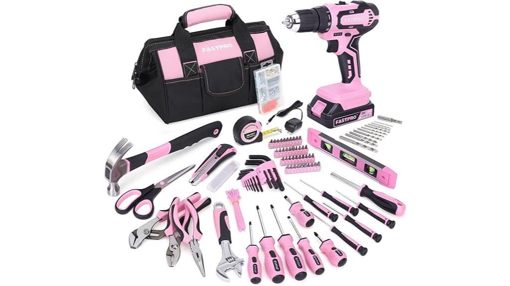 pink cordless drill set