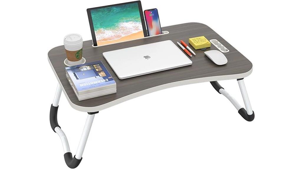 portable black wooden laptop desk